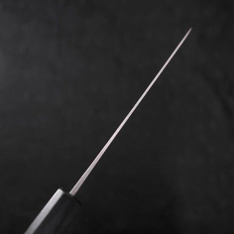Petty Blue Steel #1 Stainless Clad Kurouchi Dark Blue Urushi Handle 150mm-[Musashi]-[Japanese-Kitchen-Knives]