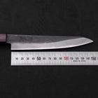 Petty Blue Steel #1 Stainless Clad Kurouchi Purple Urushi Handle 150mm-[Musashi]-[Japanese-Kitchen-Knives]