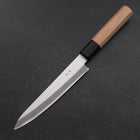 Petty Blue Steel #1 Stainless Clad Polished Buffalo Magnolia Handle 150mm-[Musashi]-[Japanese-Kitchen-Knives]