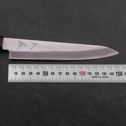 Petty Blue Steel #1 Stainless Clad Polished Buffalo Magnolia Handle 150mm-[Musashi]-[Japanese-Kitchen-Knives]