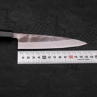 Petty Blue Steel #2 Nashiji Stainless Clad Buffalo Teak Handle 135mm-[Musashi]-[Japanese-Kitchen-Knives]