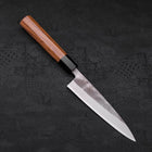 Petty Blue Steel #2 Nashiji Stainless Clad Buffalo Teak Handle 135mm-[Musashi]-[Japanese-Kitchen-Knives]