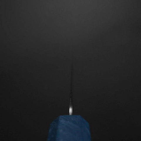 Petty Chromax Polished Blue Urushi Handle 150mm-[Musashi]-[Japanese-Kitchen-Knives]