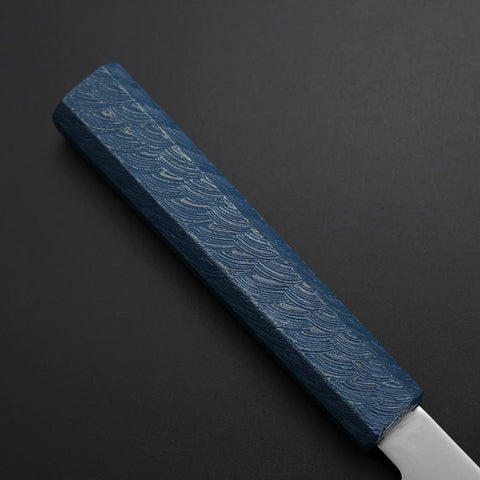 Petty Chromax Polished Blue Urushi Handle 150mm-[Musashi]-[Japanese-Kitchen-Knives]