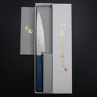 Petty Chromax Polished Blue Urushi Handle 150mm-[Musashi]-[Japanese-Kitchen-Knives]