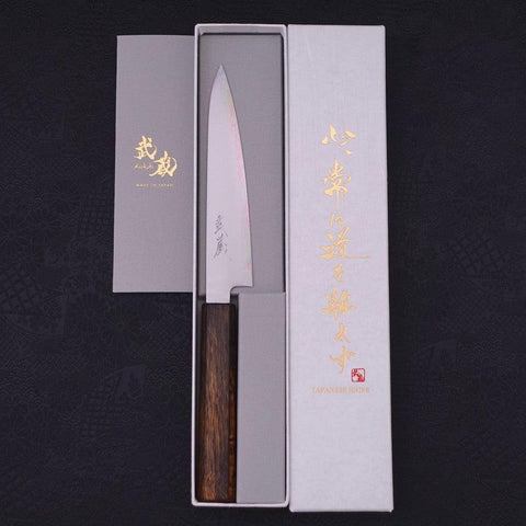 Petty Chromax Polished Sumi Urushi Handle 150mm-[Musashi]-[Japanese-Kitchen-Knives]