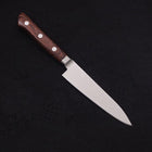 Petty Knife AUS-8 Polished Western Mahogany Handle 120mm (4.7”)-[Musashi]-[Japanese-Kitchen-Knives]