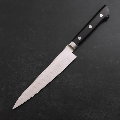 Petty Molybdenum Polished Dimples Western Black Handle 150mm-[Musashi]-[Japanese-Kitchen-Knives]