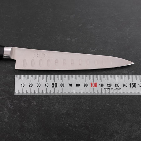Petty Molybdenum Polished Dimples Western Black Handle 150mm-[Musashi]-[Japanese-Kitchen-Knives]