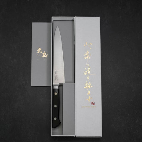 Petty Molybdenum Polished Western Black Handle 150mm (5.9”)-[Musashi]-[Japanese-Kitchen-Knives]
