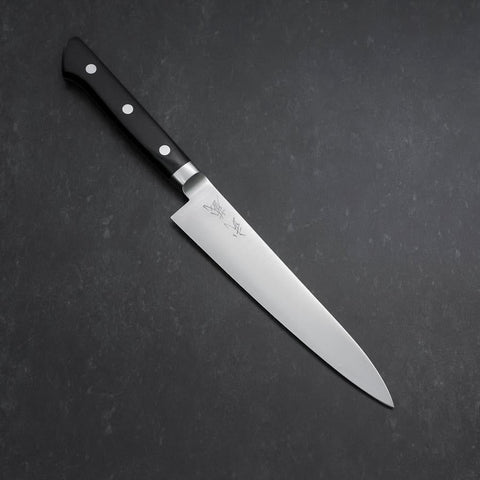 Petty Molybdenum Polished Western Black Handle 150mm-[Musashi]-[Japanese-Kitchen-Knives]