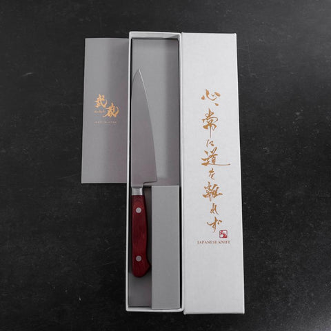 Petty Molybdenum Polished Western Red Handle 120mm-[Musashi]-[Japanese-Kitchen-Knives]