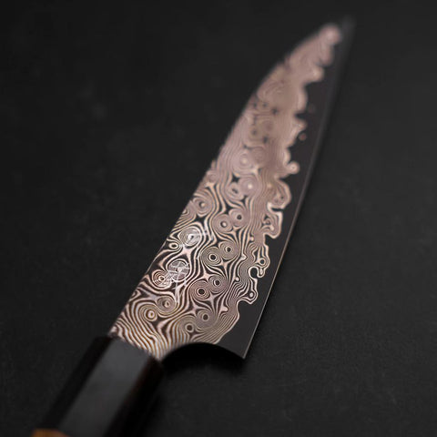 Petty SG-2 Damascus Buffalo Teak Handle 120mm-[Musashi]-[Japanese-Kitchen-Knives]