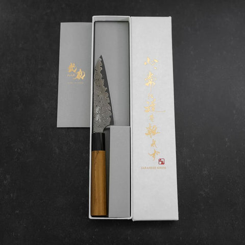 Petty SG-2 Damascus Buffalo Teak Handle 120mm-[Musashi]-[Japanese-Kitchen-Knives]