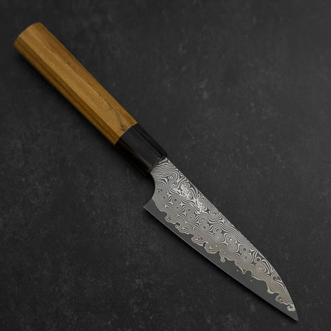 Petty SG-2 Damascus Buffalo Teak Handle 120mm-[Musashi]-[Japanese-Kitchen-Knives]