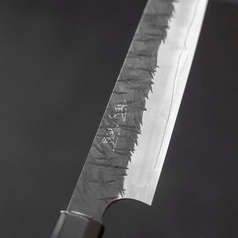 Petty SG-2 Kurouchi Tsuchime Buffalo Ebony Handle 150mm-[Musashi]-[Japanese-Kitchen-Knives]