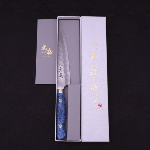 Petty SG-2 Tsuchime Turquoise Blue Handle 150mm-[Musashi]-[Japanese-Kitchen-Knives]