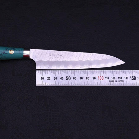 Petty SG-2 Tsuchime Turquoise Green Handle 150mm-[Musashi]-[Japanese-Kitchen-Knives]