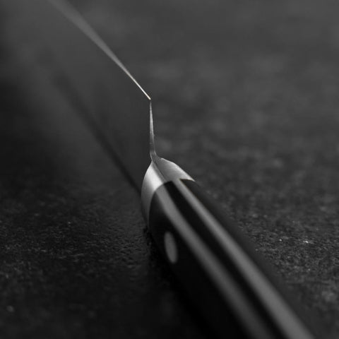 Petty SKD12 Polished Western Black Handle 150mm (5.9”)-[Musashi]-[Japanese-Kitchen-Knives]