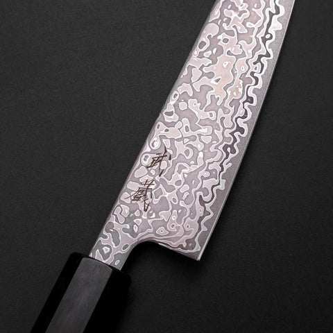 Petty SLD Black Damascus Ebony Handle 130mm-[Musashi]-[Japanese-Kitchen-Knives]
