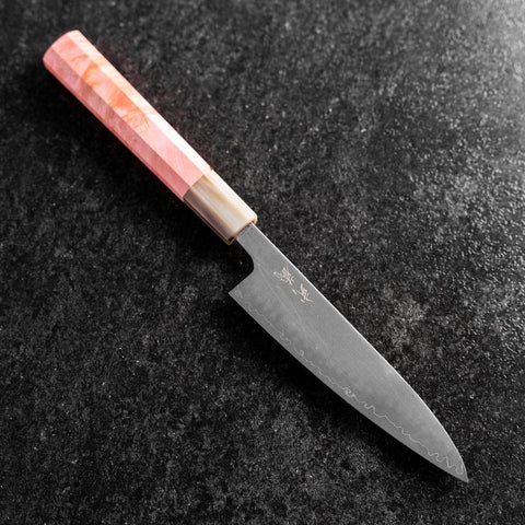Petty SLD Mirror Buffalo Dark Pink Maple Handle 130mm-[Musashi]-[Japanese-Kitchen-Knives]