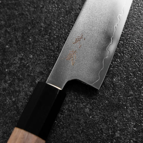 Petty SLD Mirror Buffalo Walnut Handle 130mm-[Musashi]-[Japanese-Kitchen-Knives]