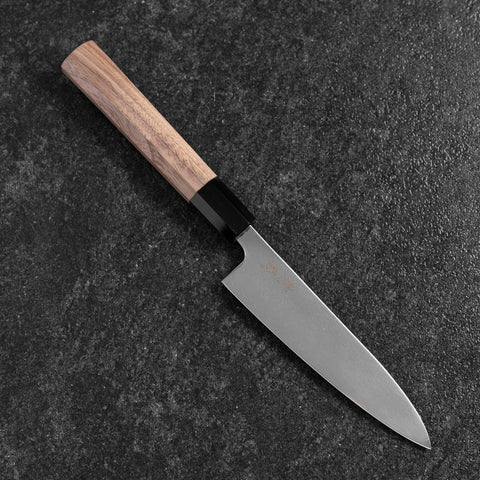 Petty SLD Mirror Buffalo Walnut Handle 130mm-[Musashi]-[Japanese-Kitchen-Knives]