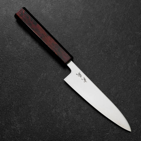 Petty SLD Mirror Red Urushi Handle 130mm (5.1”)-[Musashi]-[Japanese-Kitchen-Knives]