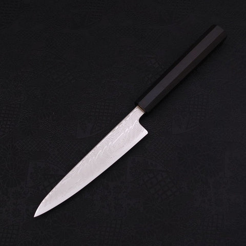 Petty SLD Wave Nickel Damascus Buffalo Ebony Handle 135mm-[Musashi]-[Japanese-Kitchen-Knives]