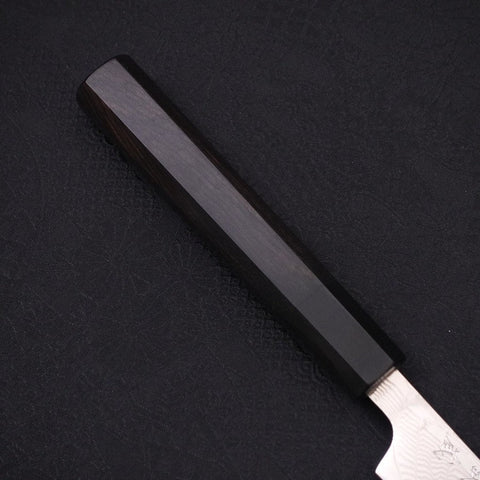 Petty SLD Wave Nickel Damascus Buffalo Ebony Handle 90mm-[Musashi]-[Japanese-Kitchen-Knives]