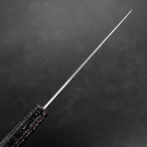Petty SLD Wave Nickel Damascus Silver Pattern Urushi Handle 135mm-[Musashi]-[Japanese-Kitchen-Knives]