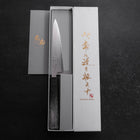 Petty SLD Wave Nickel Damascus Silver Pattern Urushi Handle 135mm-[Musashi]-[Japanese-Kitchen-Knives]