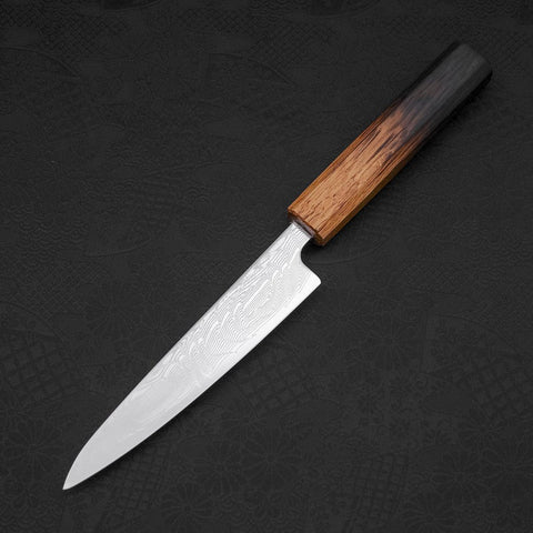 Petty SLD Wave Nickel Damascus Yaki Urushi Handle 135mm-[Musashi]-[Japanese-Kitchen-Knives]
