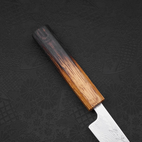 Petty SLD Wave Nickel Damascus Yaki Urushi Handle 135mm-[Musashi]-[Japanese-Kitchen-Knives]
