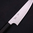 Petty Silver Steel #3 Damascus Buffalo Ebony Handle 150mm-[Musashi]-[Japanese-Kitchen-Knives]