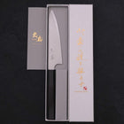 Petty Silver Steel #3 Damascus Buffalo Ebony Handle 150mm-[Musashi]-[Japanese-Kitchen-Knives]