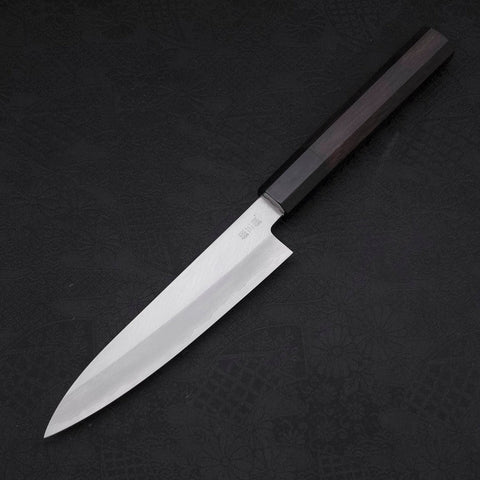 Petty Silver Steel #3 Kasumi Chokin Sakura Buffalo Ebony Handle 140mm-[Musashi]-[Japanese-Kitchen-Knives]