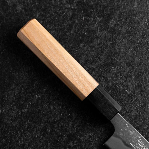 Petty Silver Steel #3 Nashiji Buffalo Cherry Handle 150mm-[Musashi]-[Japanese-Kitchen-Knives]
