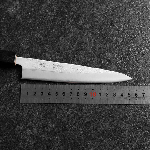 Petty Silver Steel #3 Nashiji Buffalo Cherry Handle 150mm-[Musashi]-[Japanese-Kitchen-Knives]