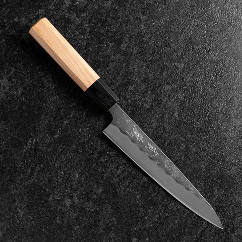 Petty Silver Steel #3 Nashiji Buffalo Cherry Handle 150mm-[Musashi]-[Japanese-Kitchen-Knives]