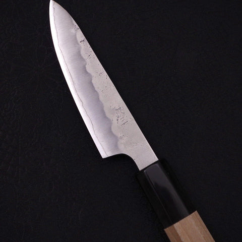 Petty Silver Steel #3 Nashiji Buffalo Magnolia Handle 80mm-[Musashi]-[Japanese-Kitchen-Knives]