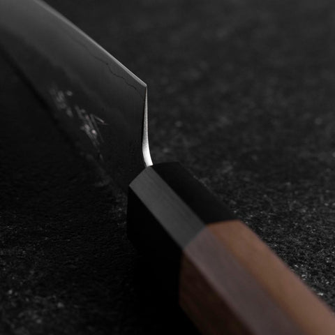 Petty Silver Steel #3 Nashiji Buffalo Walnut Handle 150mm-[Musashi]-[Japanese-Kitchen-Knives]