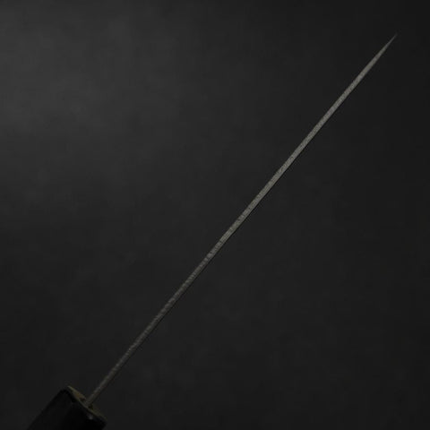 Petty Silver Steel #3 Nashiji Double Buffalo Capped Magnolia Handle 135mm (5.3”)-[Musashi]-[Japanese-Kitchen-Knives]