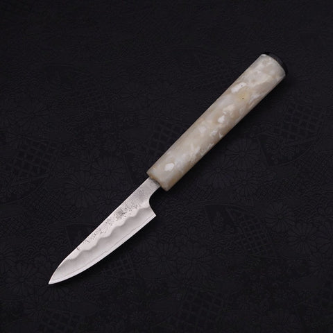 Petty Silver Steel #3 Nashiji Ocean White Handle 80mm-[Musashi]-[Japanese-Kitchen-Knives]
