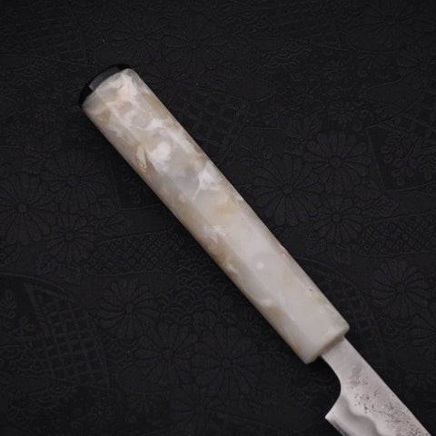 Petty Silver Steel #3 Nashiji Ocean White Handle 80mm-[Musashi]-[Japanese-Kitchen-Knives]