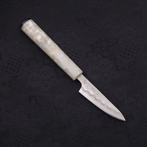 Petty Silver Steel #3 Nashiji Ocean White Handle 80mm-[Musashi]-[Japanese-Kitchen-Knives]