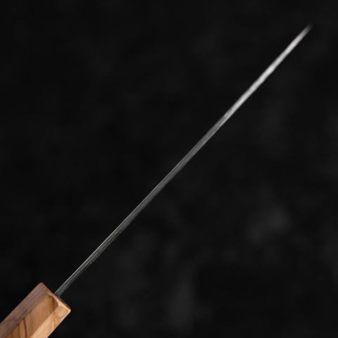 Petty Silver Steel #3 Nashiji Olive Handle 130mm-[Musashi]-[Japanese-Kitchen-Knives]