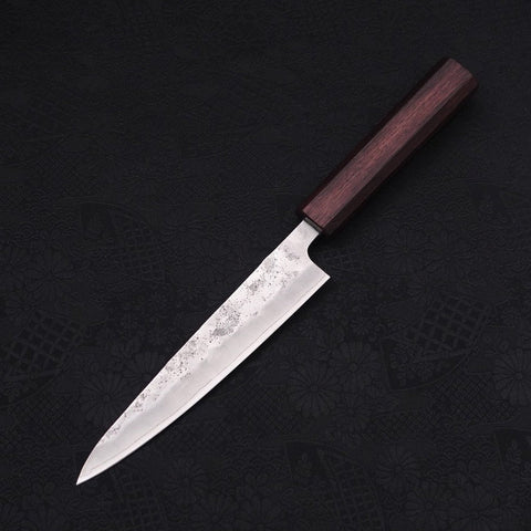Petty Silver Steel #3 Nashiji Purple Urushi Handle 150mm-[Musashi]-[Japanese-Kitchen-Knives]