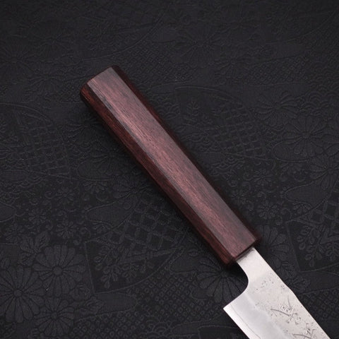 Petty Silver Steel #3 Nashiji Purple Urushi Handle 150mm-[Musashi]-[Japanese-Kitchen-Knives]