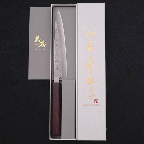 Petty Silver Steel #3 Nashiji Purple Urushi Handle 150mm-[Musashi]-[Japanese-Kitchen-Knives]